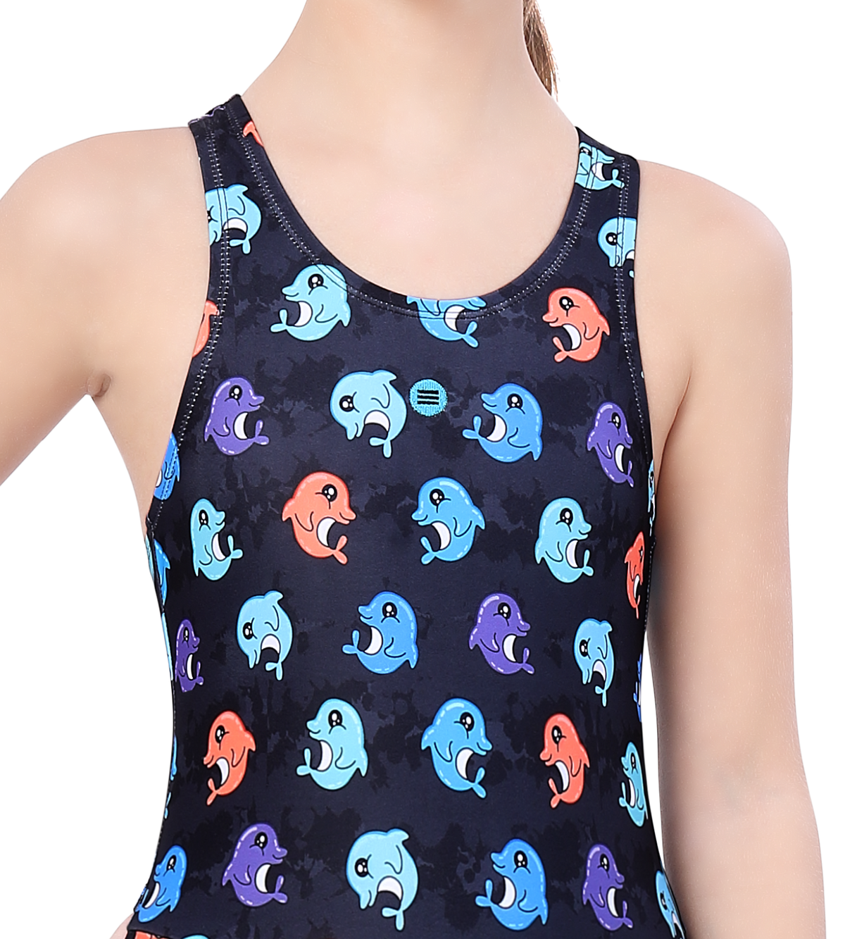 LACTRA RACER BACK SWIMDRESS ALL OVER PRINTED WITH BOYLEG