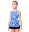 LACTRA RACER BACK SWIMDRESS ALL OVER PRINTED WITH BOYLEG - PRINTED