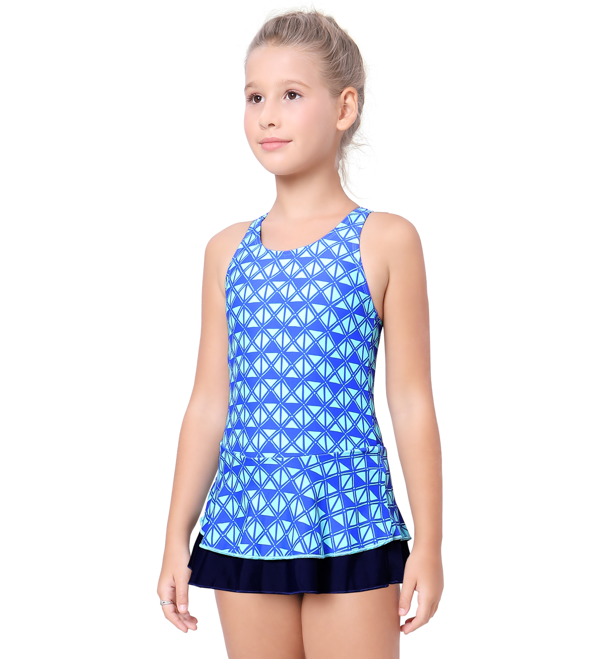 LACTRA RACER BACK SWIMDRESS ALL OVER PRINTED WITH BOYLEG