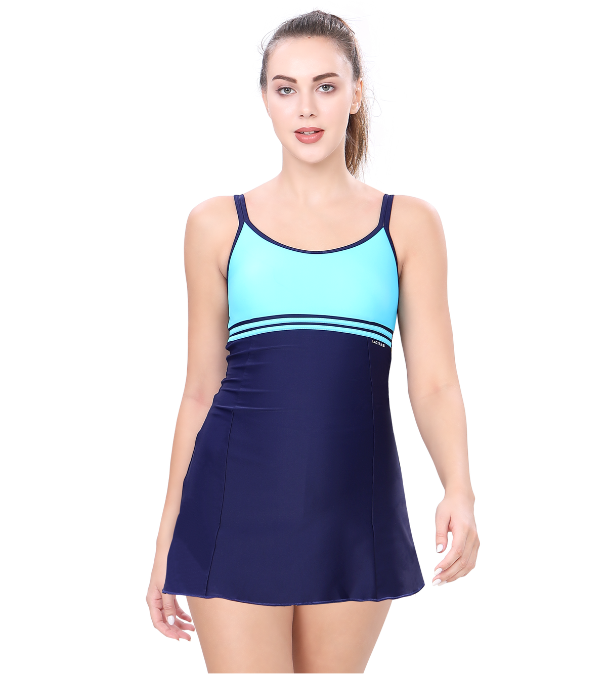 LACTRA SPAGHETTI SWIMDRESS WITH BOYLEG