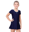 LACTRA U BACK SWIMDRESS SLEEVE WITH BOYLEG - NAVY