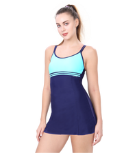 LACTRA SPAGHETTI SWIMDRESS WITH BOYLEG