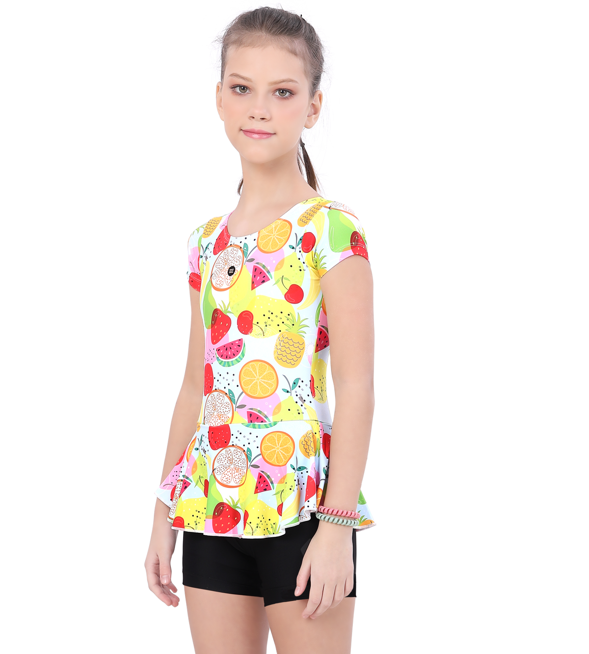 LACTRA ALL OVER PRINTED U BACK SWIMDRESS SLEEVE WITH BOYLEG