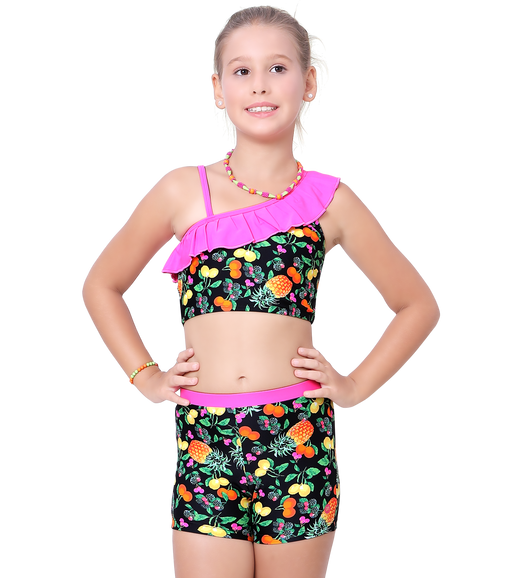 LACTRA PRINTED TWO PIECE TOP AND SHORTS