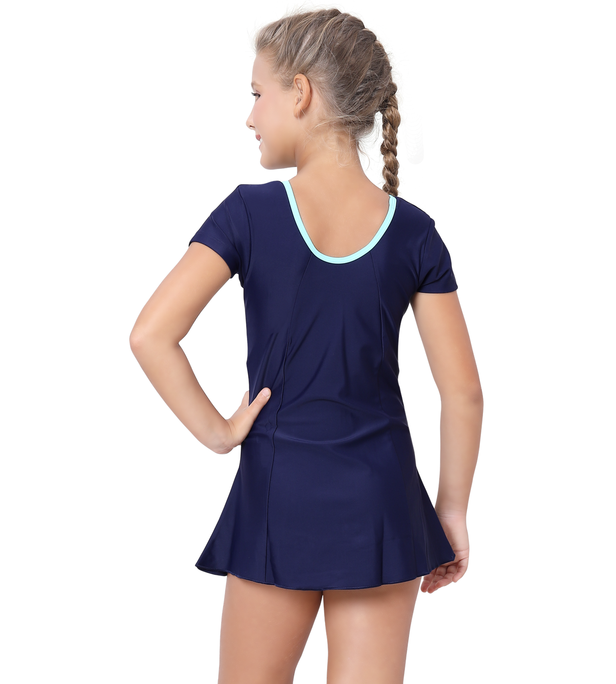LACTRA U BACK SWIMDRESS SLEEVE WITH BOYLEG