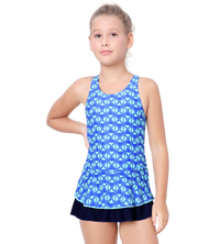 LACTRA RACER BACK SWIMDRESS ALL OVER PRINTED WITH BOYLEG