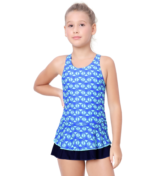LACTRA RACER BACK SWIMDRESS ALL OVER PRINTED WITH BOYLEG