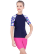 LACTRA UNISEX SUN TOP PRINTED HALF SLEEVE - NAVY