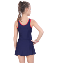 LACTRA U BACK SWIMDRESS CONTRAST PANEL WITH BOYLEG