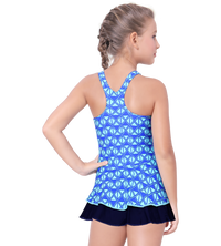 LACTRA RACER BACK SWIMDRESS ALL OVER PRINTED WITH BOYLEG