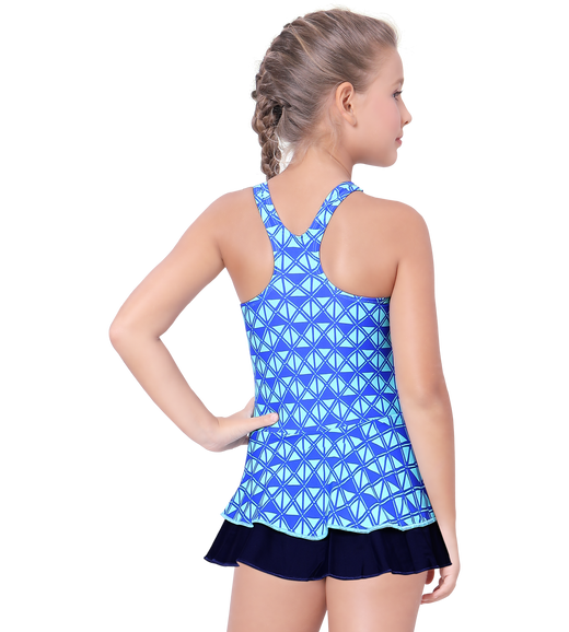 LACTRA RACER BACK SWIMDRESS ALL OVER PRINTED WITH BOYLEG