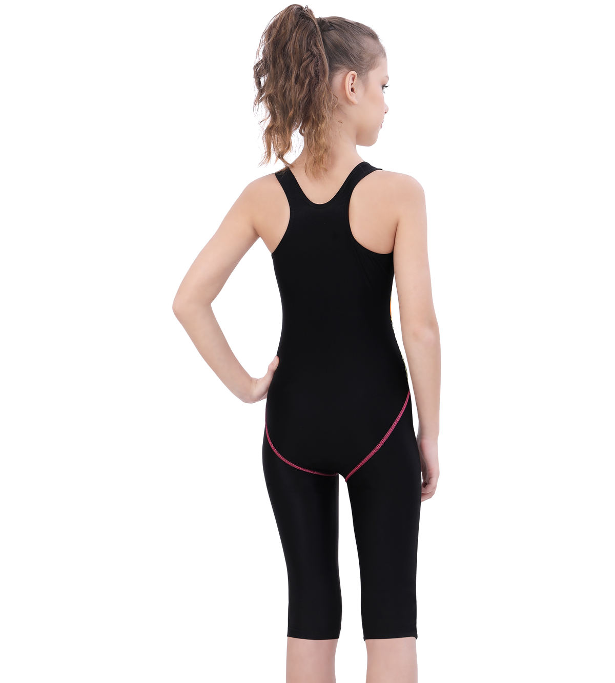 LACTRA RACER BACK KNEE LEG SUIT WITH PRINTED PANEL