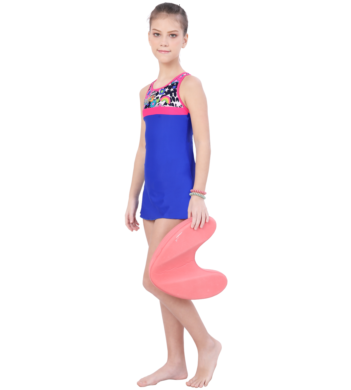 LACTRA RACER BACK SWIMDRESS PRINTED PANEL WITH BOYLEG