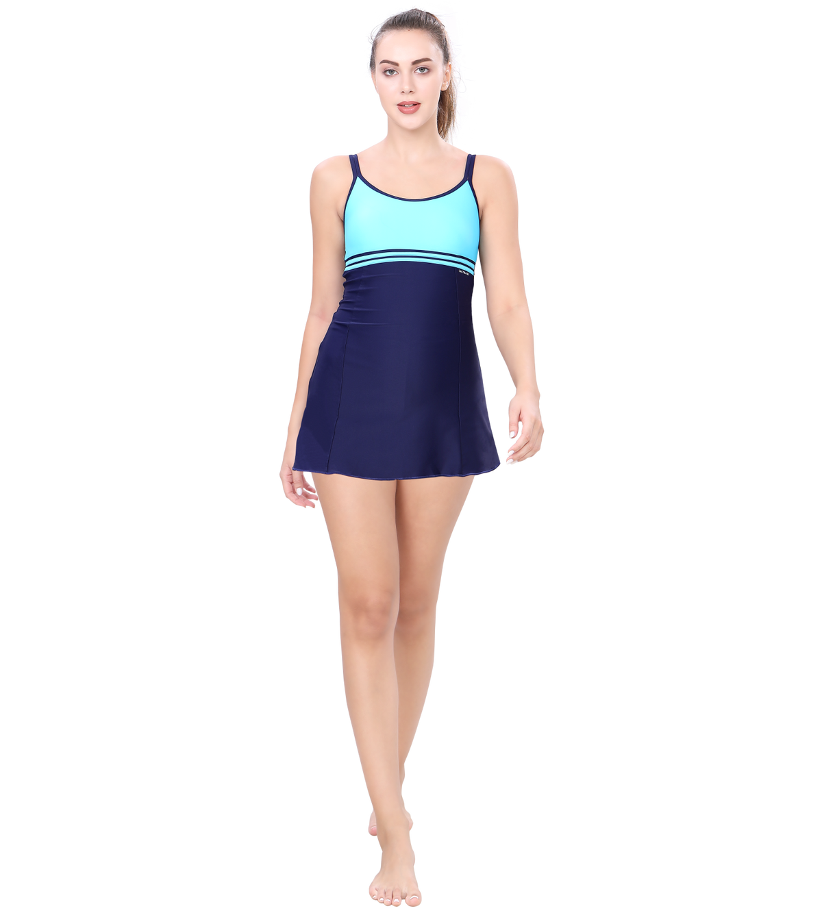 LACTRA SPAGHETTI SWIMDRESS WITH BOYLEG