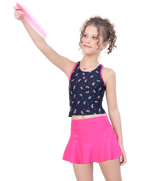 LACTRA TANKINI WITH SKIRT AND INSIDE BOYLEG