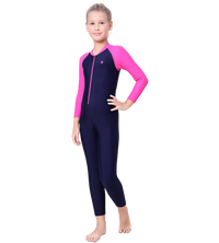 LACTRA FRONT ZIP FLL BODYSUIT WITH CONTRAST SLEEVE