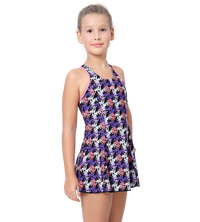 LACTRA RACER BACK SWIMDRESS ALL OVER PRINTED WITH BOYLEG