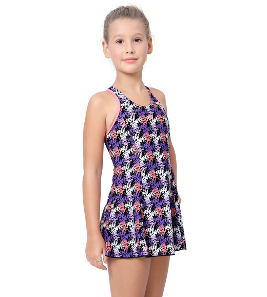 LACTRA RACER BACK SWIMDRESS ALL OVER PRINTED WITH BOYLEG