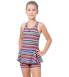 LACTRA RACER BACK SWIMDRESS ALL OVER PRINTED WITH BOYLEG - PRINTED