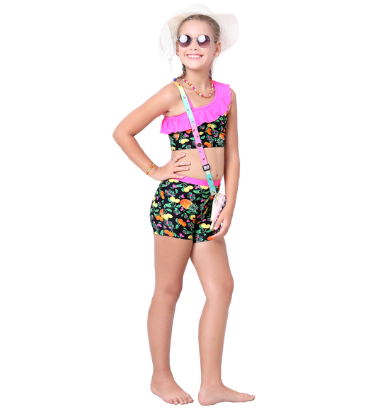 LACTRA PRINTED TWO PIECE TOP AND SHORTS