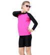 LACTRA SUN TOP WITH CONTRAST FULL SLEEVE - PINK