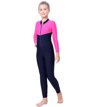 LACTRA FRONT ZIP FULL BODYSUIT WITH CONTRAST SLEEVE