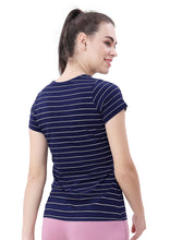 Load image into Gallery viewer, FEMALE SRIPED ROUND NECK T SHIRT