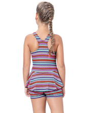 LACTRA RACER BACK SWIMDRESS ALL OVER PRINTED WITH BOYLEG
