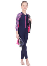 Load image into Gallery viewer, FRONT ZIP FULL BODYSUIT WITH PRINTED SLEEVE