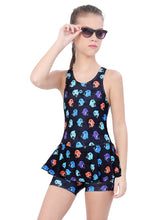 Load image into Gallery viewer, RECER-BACK SWIMDRESS ALL OVER PRINTED WITH BOYLEG