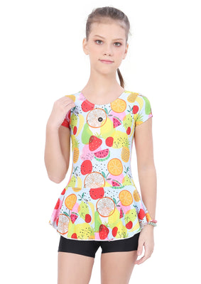 U-Back printed swimdress Slive with boyleg