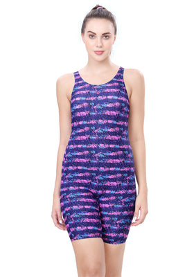 WOMEN PRINTED RACER LEG SUIT