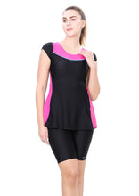 Load image into Gallery viewer, U- BACK SWIMMDRESS ( SLEEVE WITH UPPER KNEE BOYLEG)