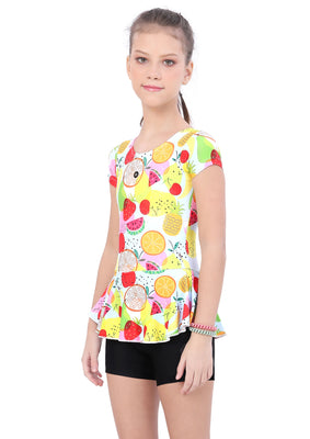 U-Back printed swimdress Slive with boyleg