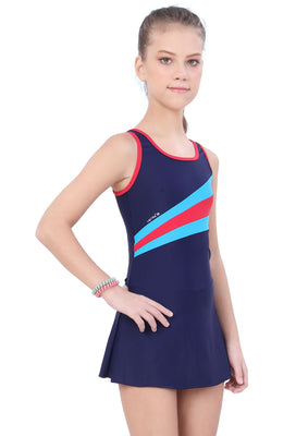 U-BACK SWIMDRESS CONTRAST PANEL WITH BOYLEG