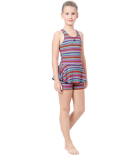 LACTRA RACER BACK SWIMDRESS ALL OVER PRINTED WITH BOYLEG