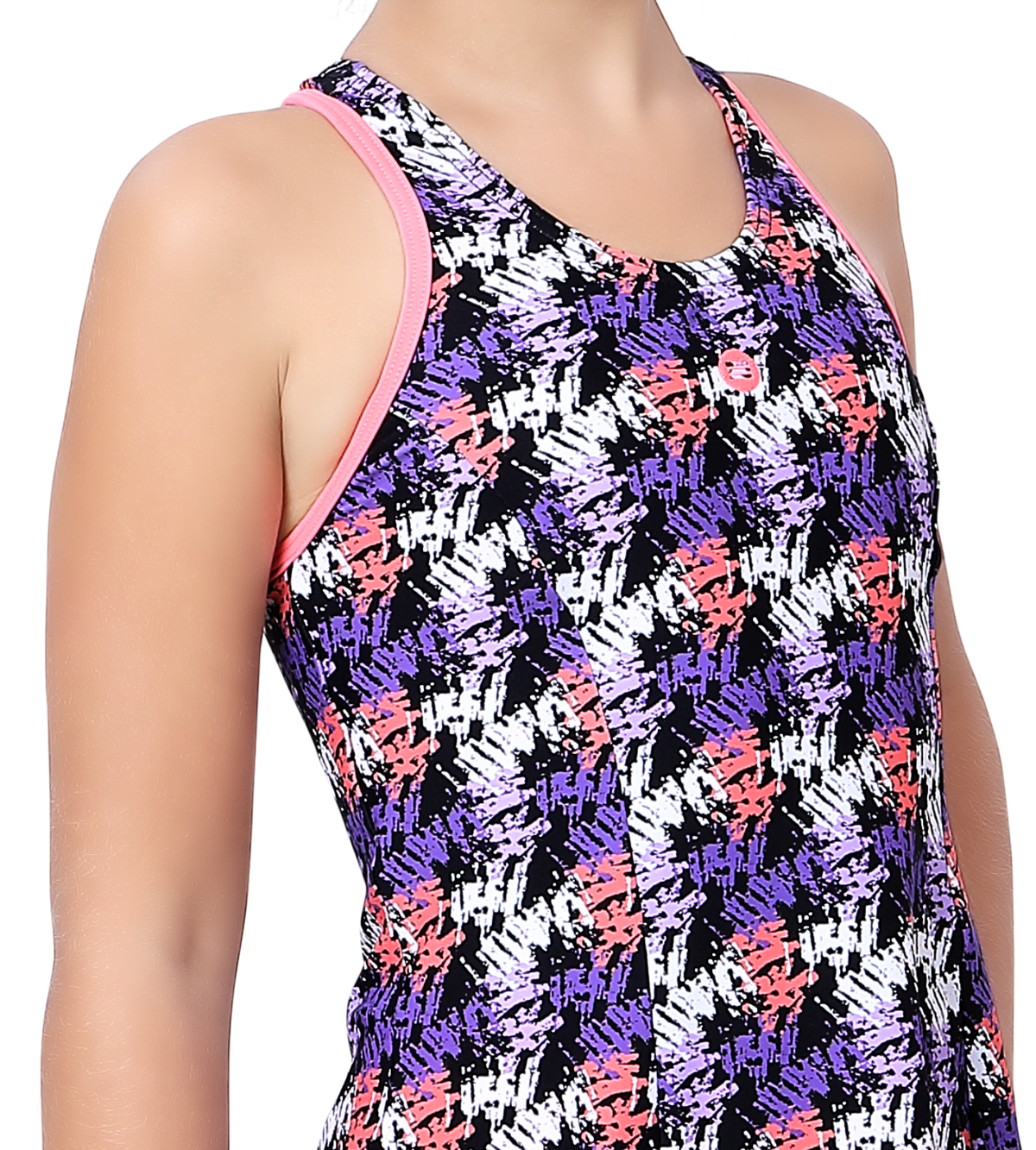 LACTRA RACER BACK SWIMDRESS ALL OVER PRINTED WITH BOYLEG