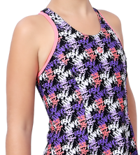 LACTRA RACER BACK SWIMDRESS ALL OVER PRINTED WITH BOYLEG
