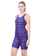 Load image into Gallery viewer, WOMEN PRINTED RACER LEG SUIT