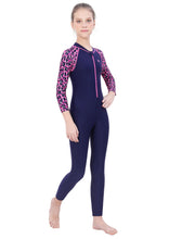 Load image into Gallery viewer, FRONT ZIP FULL BODYSUIT WITH PRINTED SLEEVE