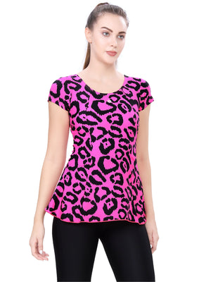 U-BACK SWIMDRESS (SLEEVE WITH CONTRAST UPPER KNEE LEG)