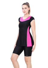 Load image into Gallery viewer, U- BACK SWIMMDRESS ( SLEEVE WITH UPPER KNEE BOYLEG)