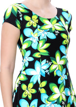 Load image into Gallery viewer, U-BACK SWIMDRESS (SLEEVE WITH CONTRAST KNEE LEG)