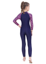 Load image into Gallery viewer, FRONT ZIP FULL BODYSUIT WITH PRINTED SLEEVE