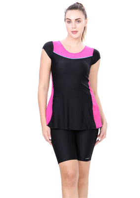 U- BACK SWIMMDRESS ( SLEEVE WITH UPPER KNEE BOYLEG)