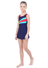 Load image into Gallery viewer, U-BACK SWIMDRESS CONTRAST PANEL WITH BOYLEG