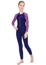 Load image into Gallery viewer, FRONT ZIP FULL BODYSUIT WITH PRINTED SLEEVE