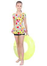 Load image into Gallery viewer, U-Back printed swimdress Slive with boyleg