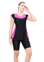 Load image into Gallery viewer, U- BACK SWIMMDRESS ( SLEEVE WITH UPPER KNEE BOYLEG)