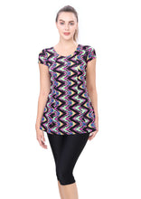 Load image into Gallery viewer, U-BACK SWIMDRESS (SLEEVE WITH CONTRAST KNEE LEG)